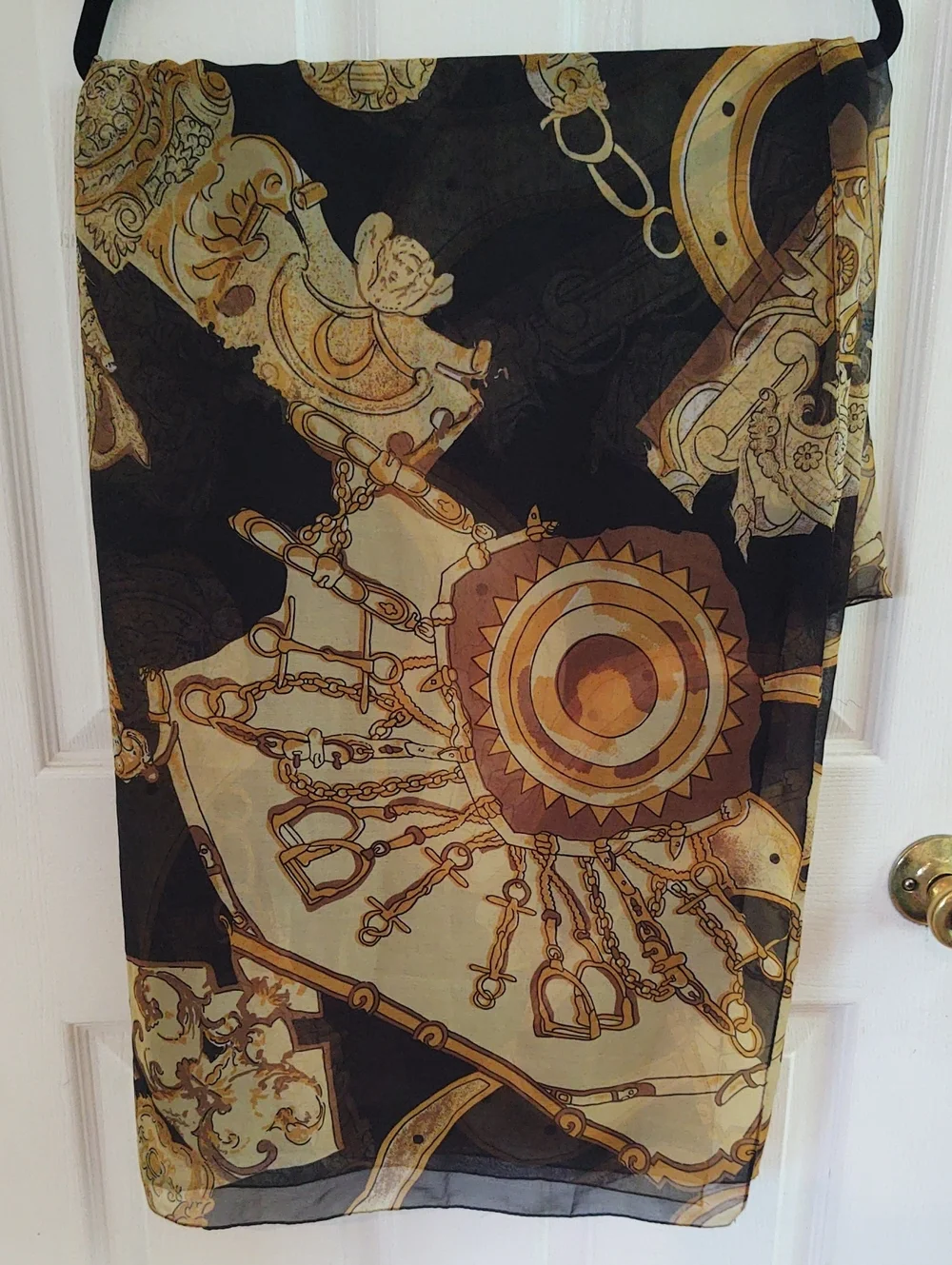Isabella Black and Gold Baroque Sheer Wrap